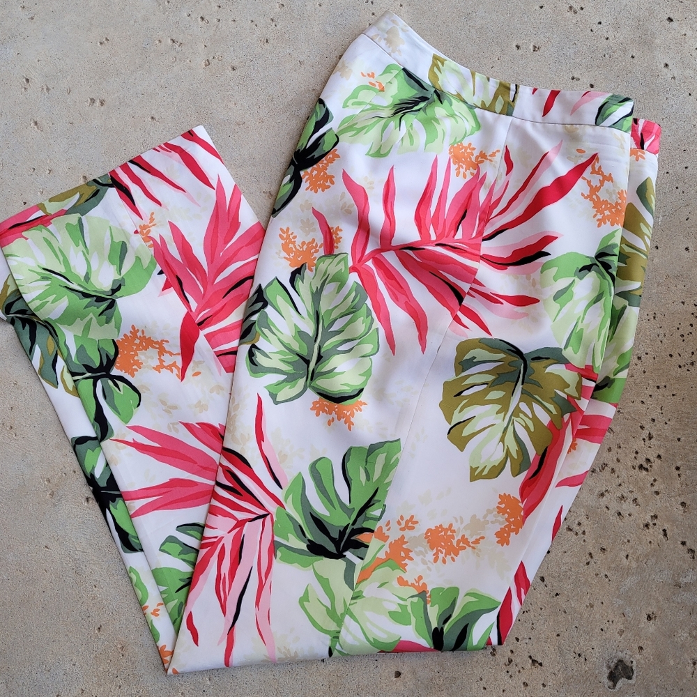Talbott Floral Pure silk slacks